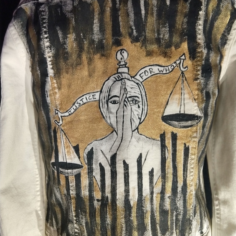 Hand painted denim jacket - Picture 3 of 3